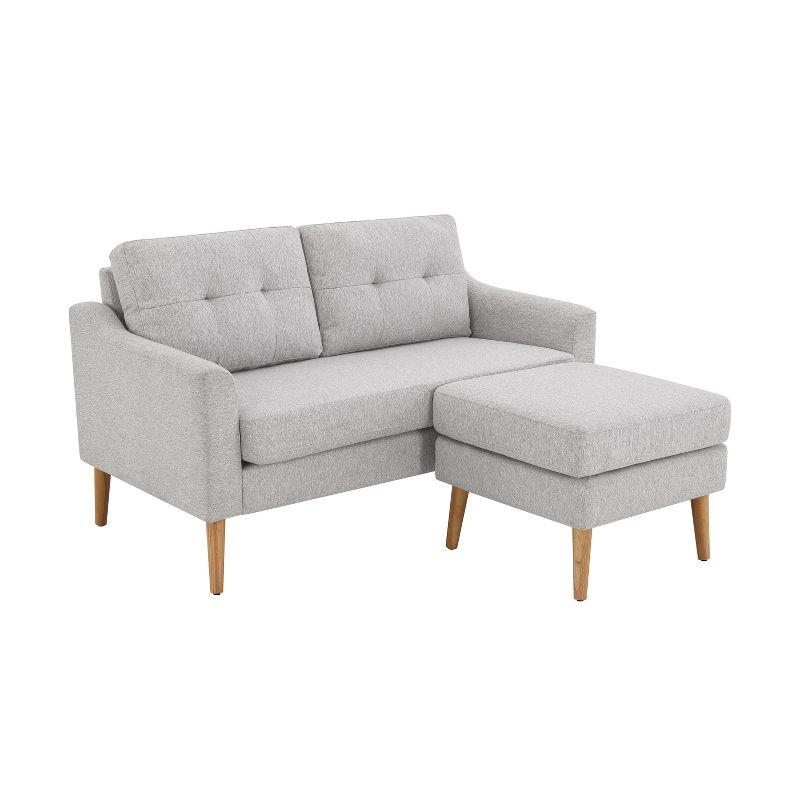 Serta Bellamy 2 in 1 Convertible Loveseat Chaise and Ottoman