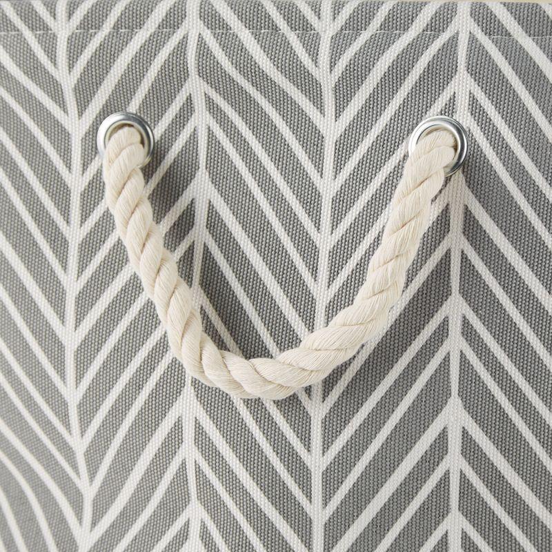 Design Imports Polyester Bin Herringbone Gray Square 13X13X13