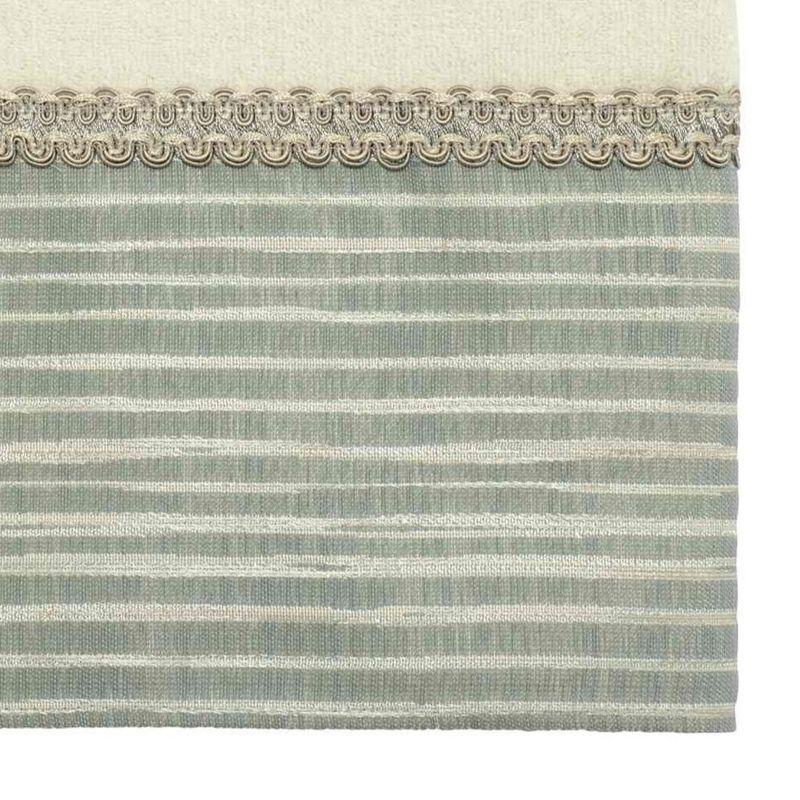 Ivory and Sage Cotton Bath Towel with Woven Border