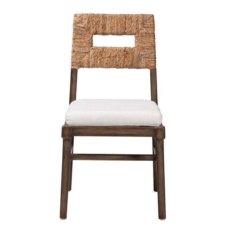 Bohemian Bliss Mahogany and Natural Rattan Low Side Chair