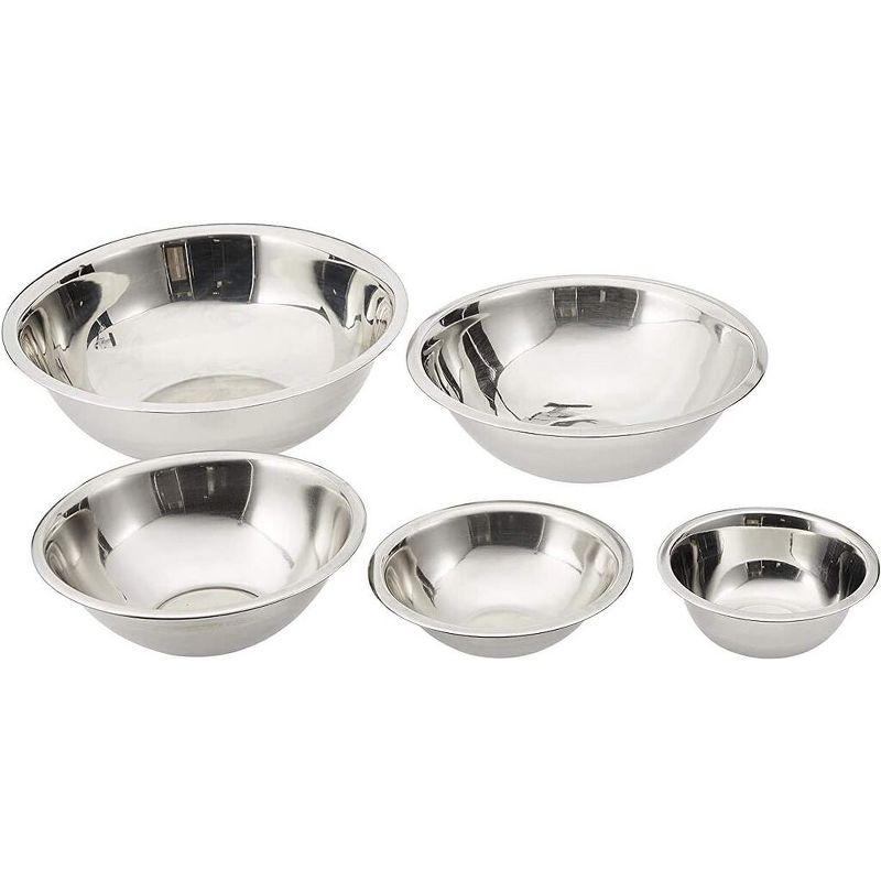 5-Piece Stainless Steel Mirror Polished Mixing Bowl Set