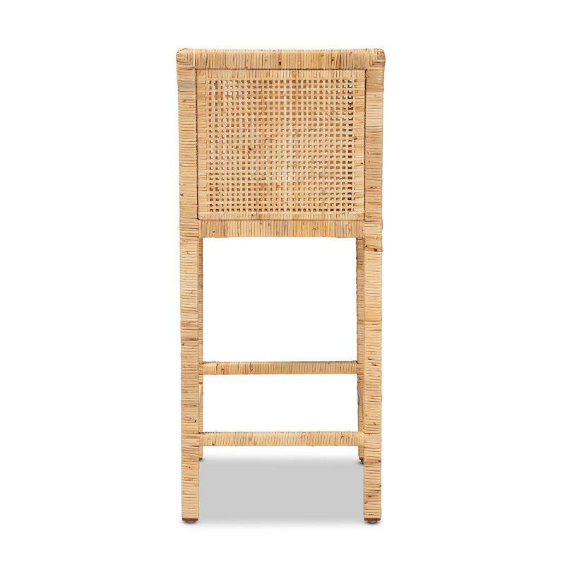 Sofia Wood and Rattan Counter Height Barstool Natural - bali & pari