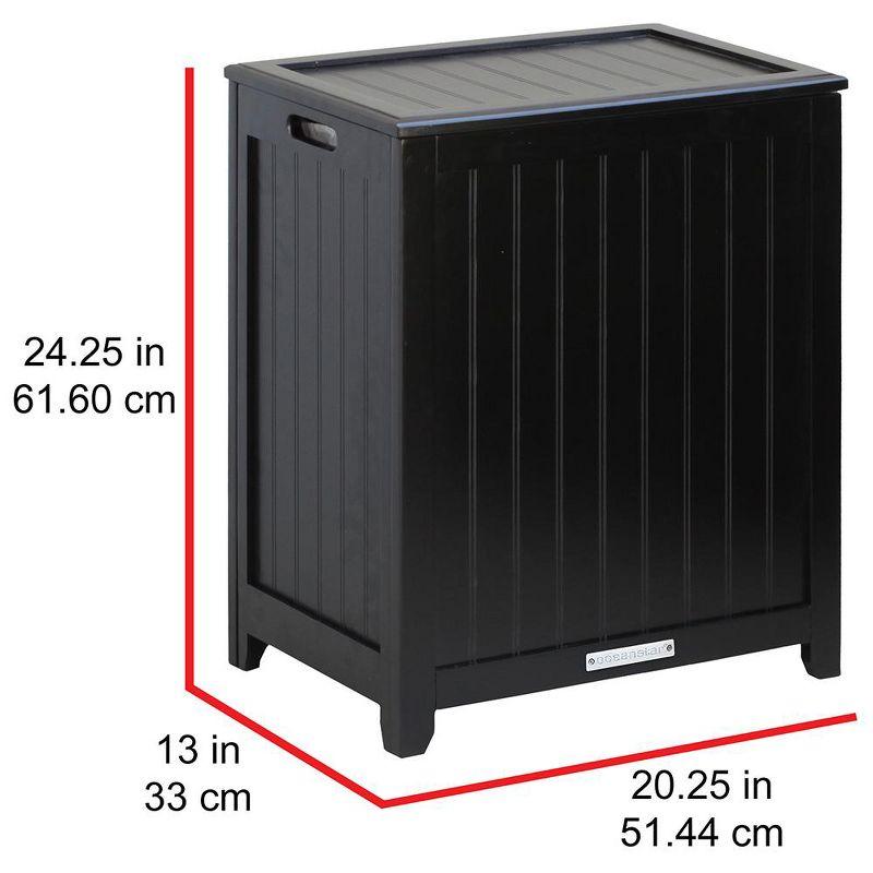 Mahogany Finished Black Wood Laundry Hamper with Lid