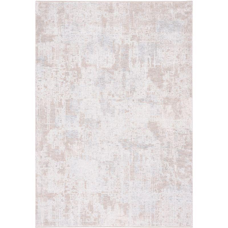 Luxurious Gray 8'x10' Viscose Blend Stain-Resistant Area Rug