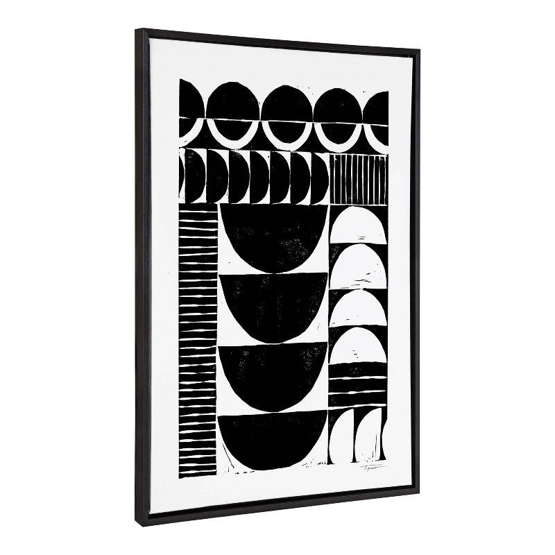 Sylvie Modern Black and White Abstract Canvas Print