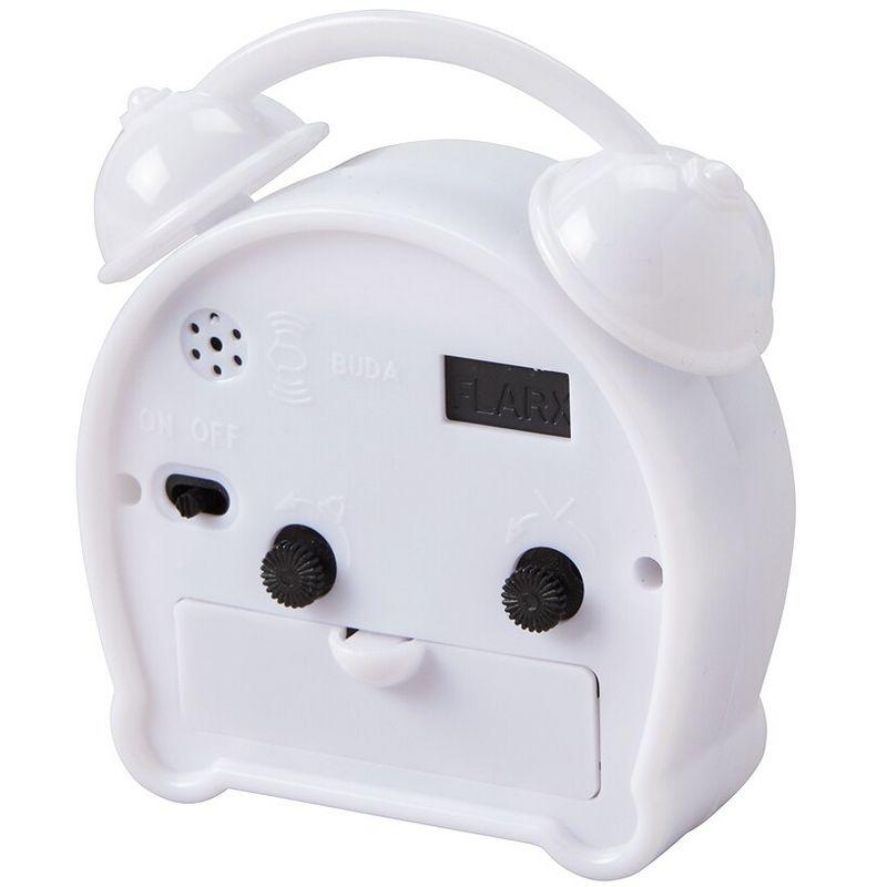 White Plastic Glow-in-the-Dark Table Alarm Clock