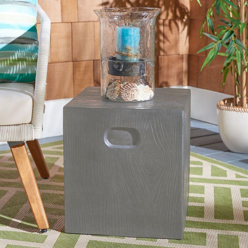 Cube Concrete Accent Stool  - Safavieh