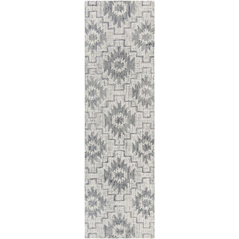 Abstract ABT202 Handmade Indoor Runner - Ivory/Dark Grey - 2'-3"x8' - Safavieh