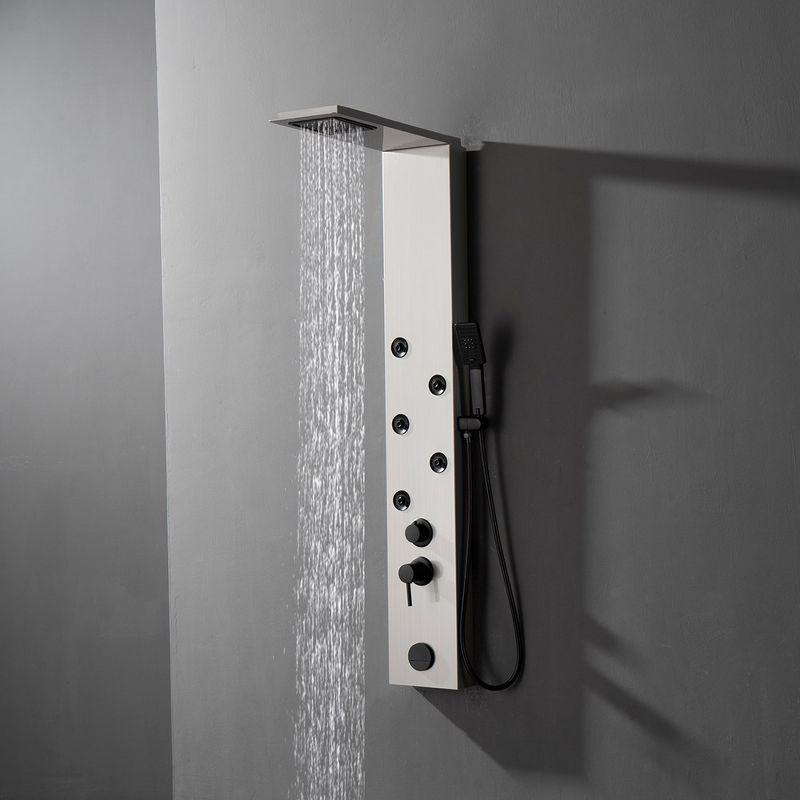 BWE 4-Jet Rainfall Shower Panel System with Rainfall Shower Head and Shower Wand