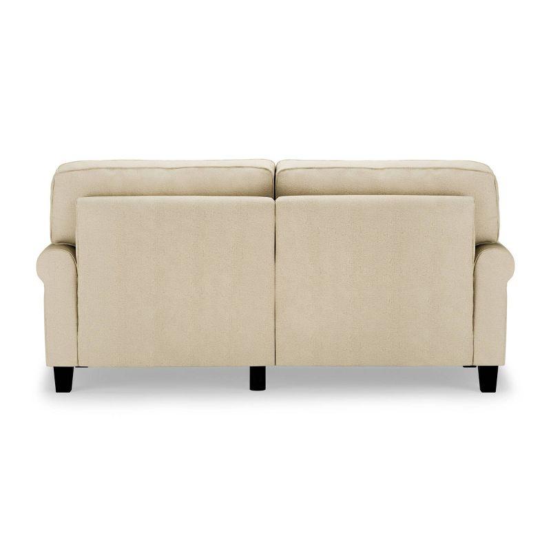 Serta Copenhagen 73" Rolled Arm Sofa, Easy Care Fabric, Soft Pillow Back, Pocket Coil Seat Cushions