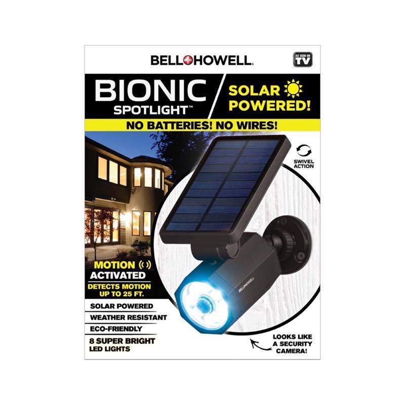 Bell + Howell LED Solar Powered Dusk to Dawn Outdoor Security Spotlight with Motion Sensor and Timer