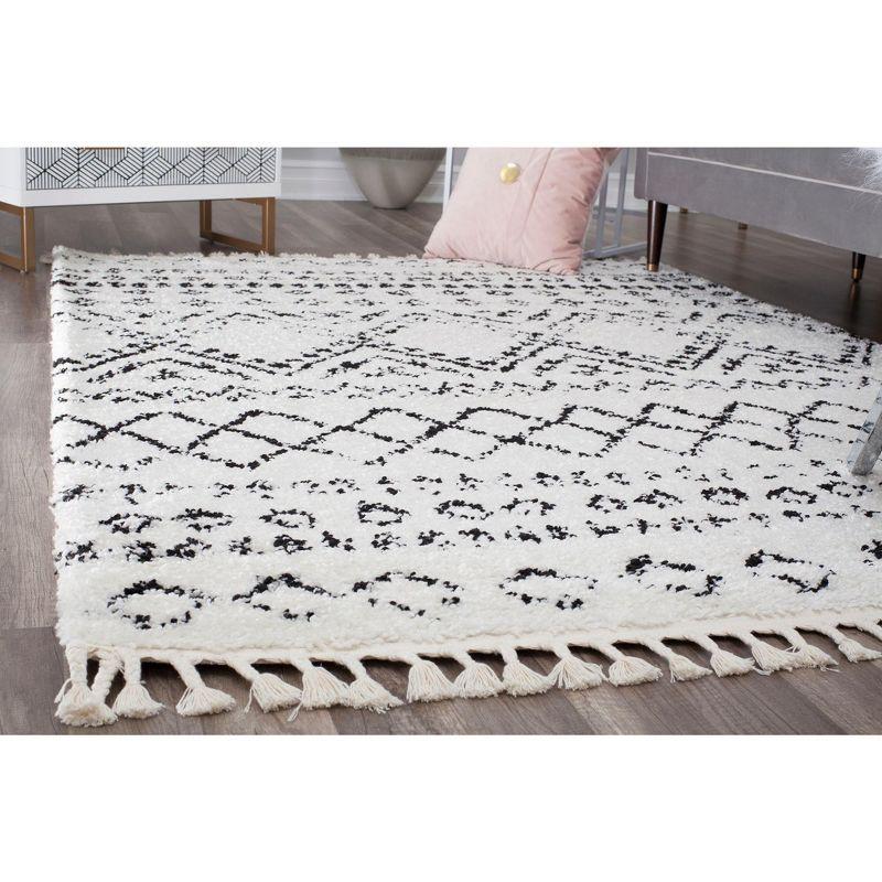 Mason Shag Tribal Whisper White Area Rug