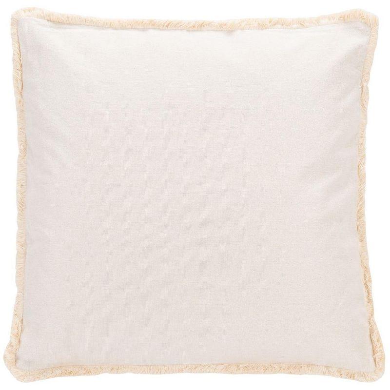 Rinley 19" Square Off-White Cotton Blend Throw Pillow