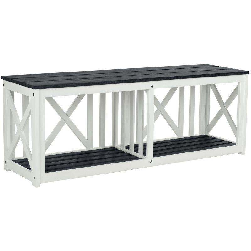 Branco Bench - Outdoor - FOX6706 - Dark Slate Gray/White - Safavieh