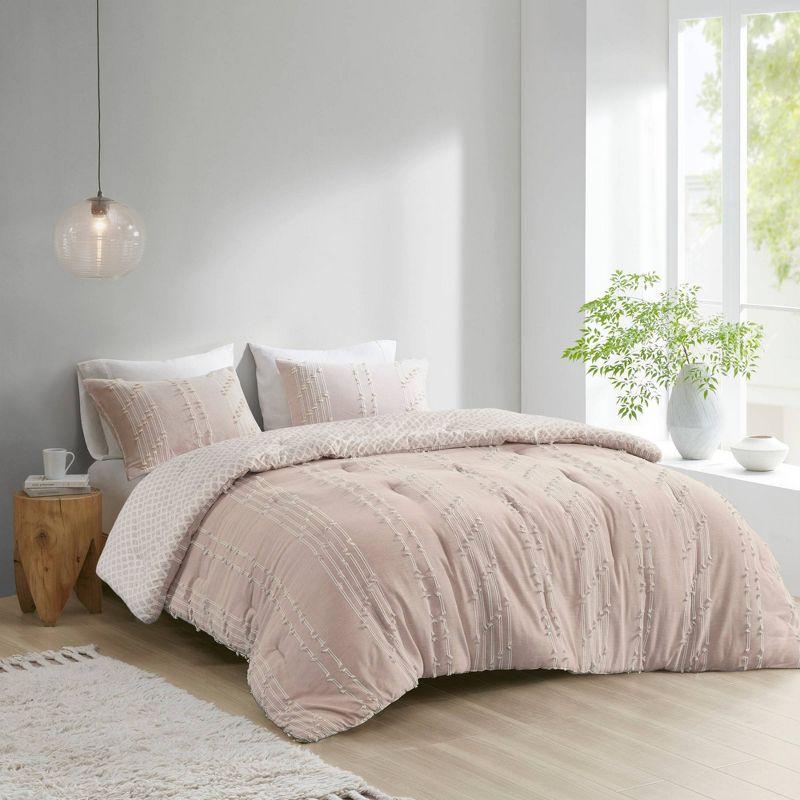 INK+IVY 3 Piece Cotton Jacquard Bedding Set