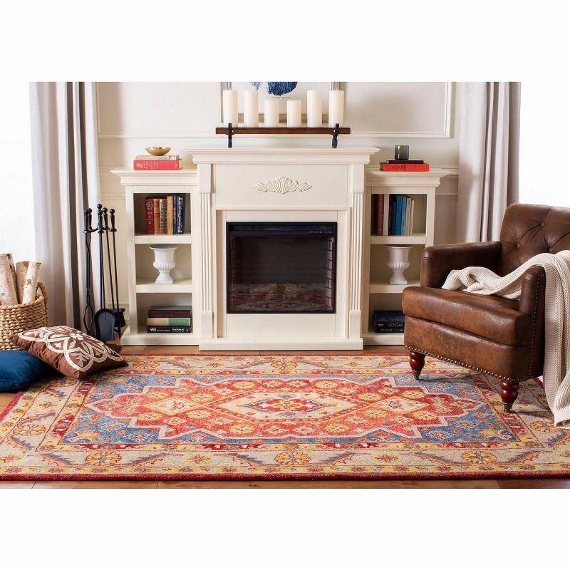 Antiquity AT503 Hand Tufted Area Rug - Red/Blue - 8'x10' - Safavieh.