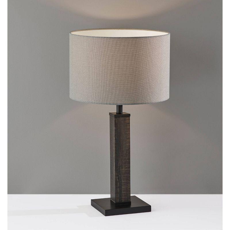 Kona Table Lamp Black - Adesso: Rustic Industrial Design, 3-Way Rotary Switch, Ambient Light