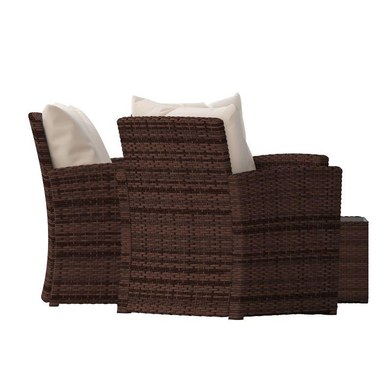 Emma and Oliver 4 Piece Patio Set with Gray Back Pillows & Seat Cushions - Outdoor Seating