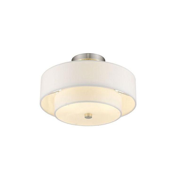 Livex Lighting Claremont 2 - Light Semi-Flush Mount in  Brushed Nickel