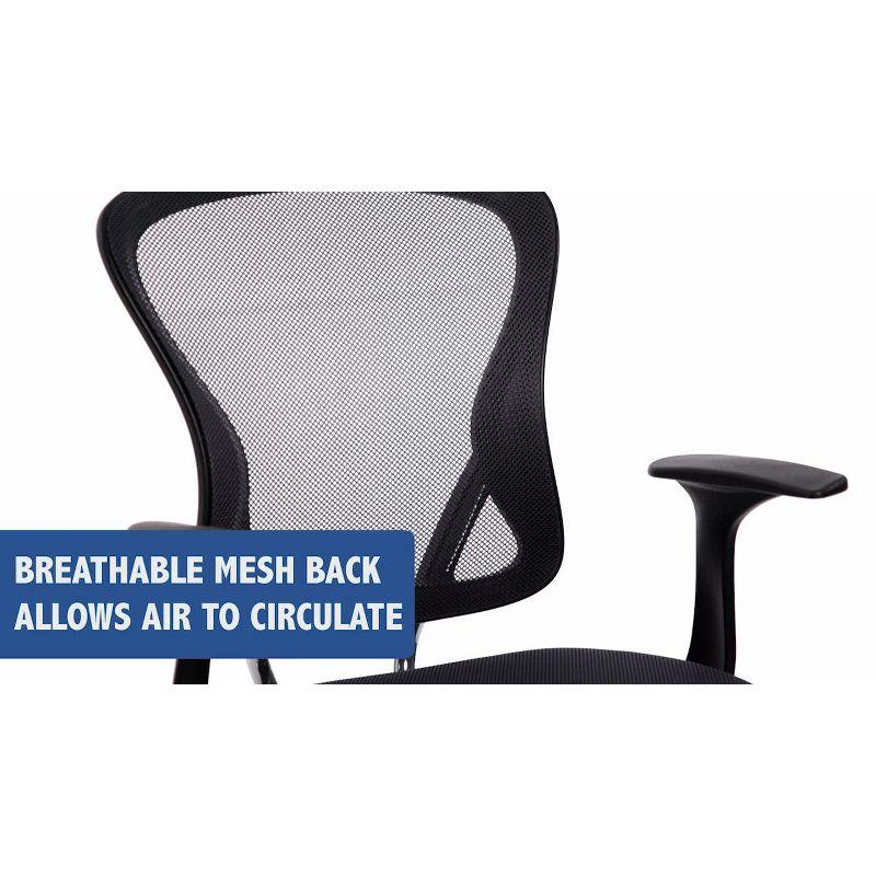 Flash Furniture Mid-Back Burgundy Mesh Swivel Task Office Chair with Chrome Base and Arms