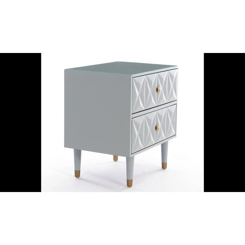 2 Drawer Geo Textured Nightstand - Linon