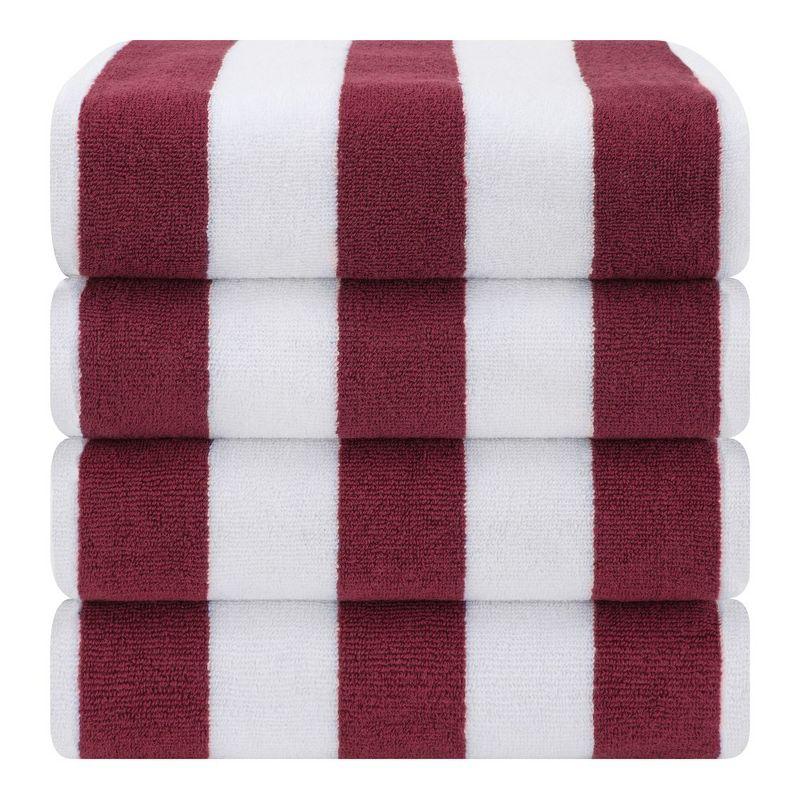 American Soft Linen Beach Towel, 100% Cotton Cabana Striped Beach Towel, 30 in by 60 in Soft Absorbent Beach Pool Towel
, Bordeaux