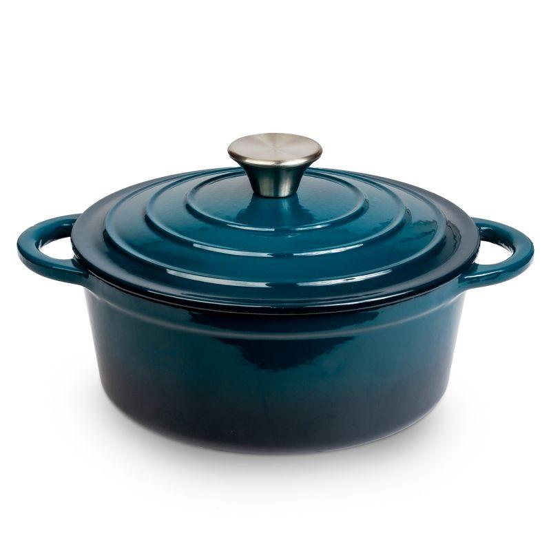 Blue Enameled 2.8 Qt. Cast Iron Dutch Oven