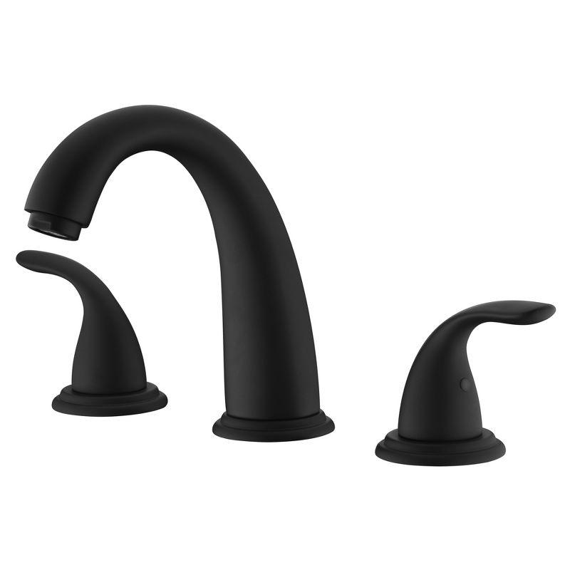 Matte Black Double Handle Roman Tub Faucet with Valve