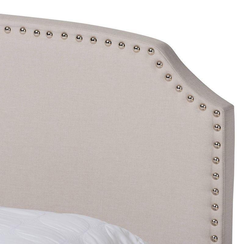 Queen Beige Upholstered Platform Bed with Storage Drawers