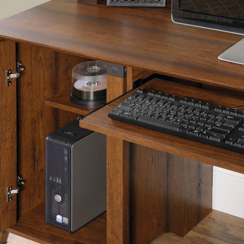Carson Forge Corner Computer Desk Red - Sauder: Home Office Workstation with CPU Storage & Wire Management