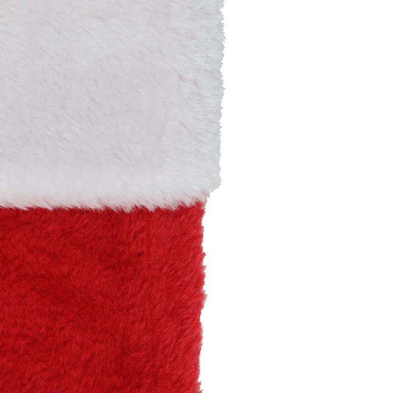 Traditional Red and White Faux Fur Christmas Stocking