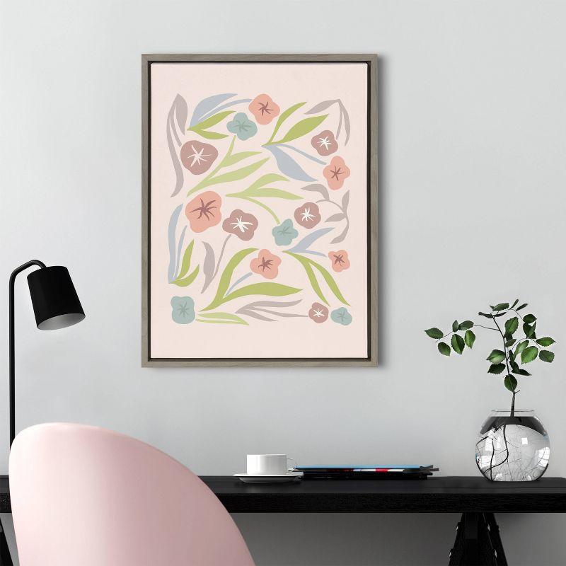 Zen Garden Pastel Floral Framed Canvas Print, 18" x 24"