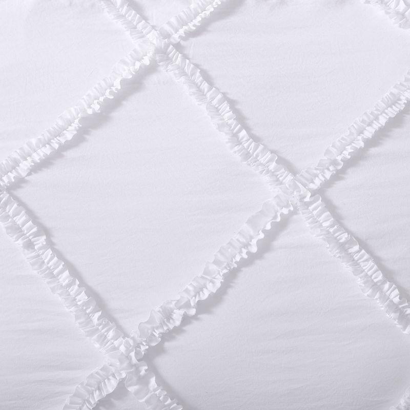 White Twin Microfiber Comforter Set with Frills