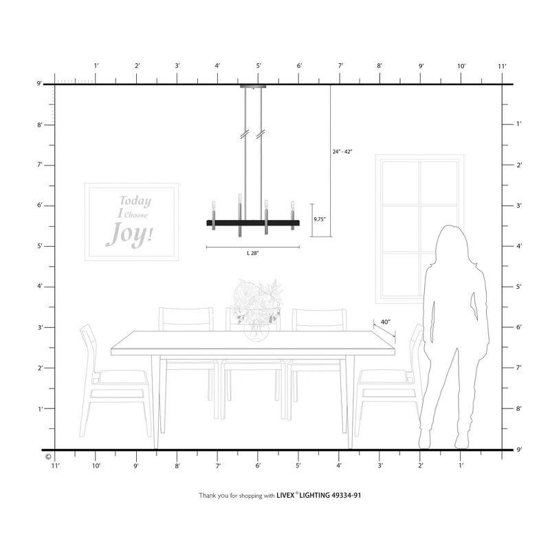 4 - Light Kitchen Island Modern Linear Chandelier