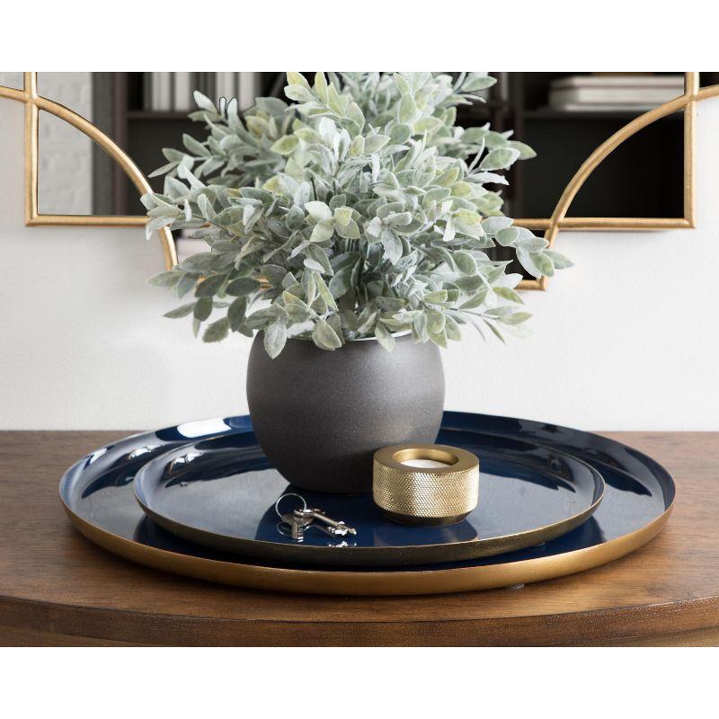 Kate and Laurel Neila Tray, 2 Piece, Navy Blue and Gold