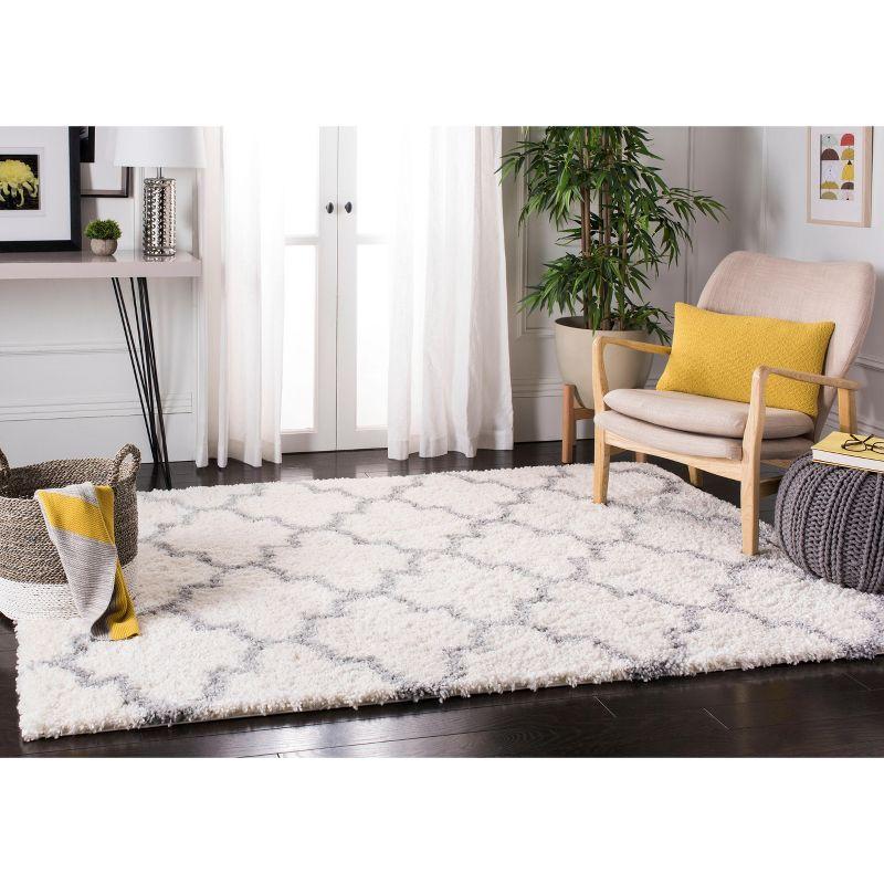 Fontana Shag 800 FNT818 Power Loomed Indoor Area Rug - Cream/Grey - 4'x6' - Safavieh