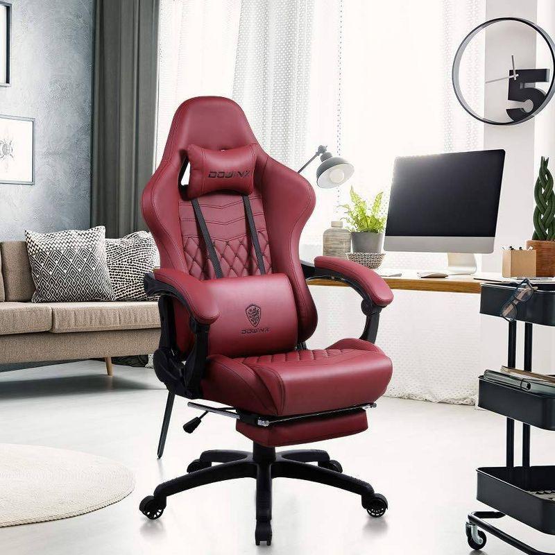 Dowinx Adjustable Ergonomic Swiveling PC & Racing Game Chair with Footrest