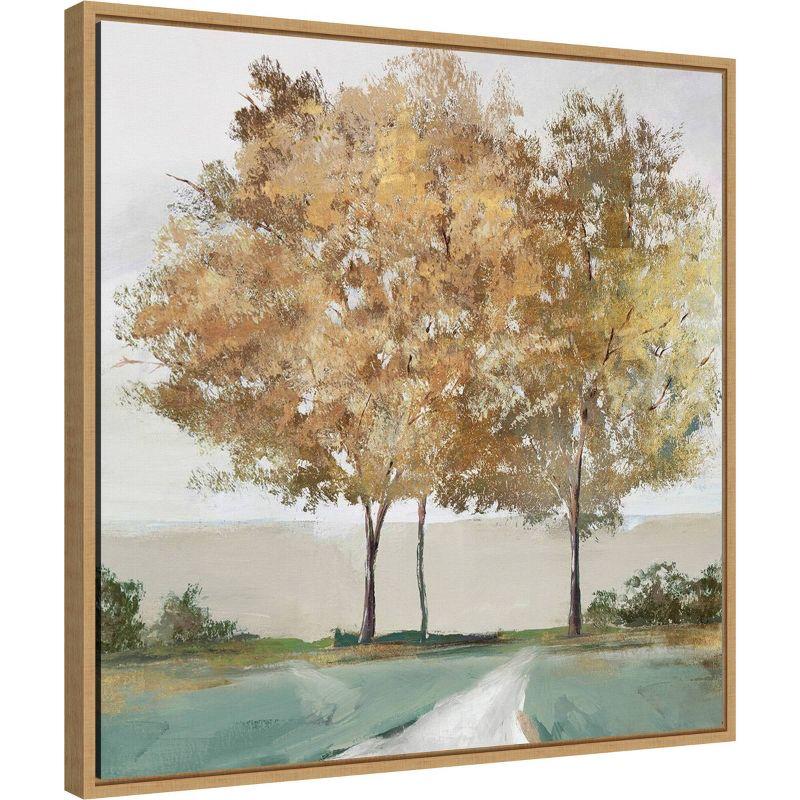 22" x 22" Golden Forest Shimmer by Isabelle Z Framed Canvas Wall Art - Amanti Art: Hand-Stretched, Sawtooth Back