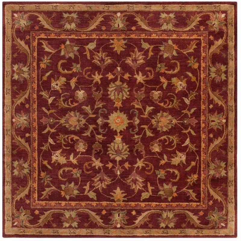 Antiquity AT52 Hand Tufted Indoor Area Rug - Wine/Gold - 8'x8' - Safavieh