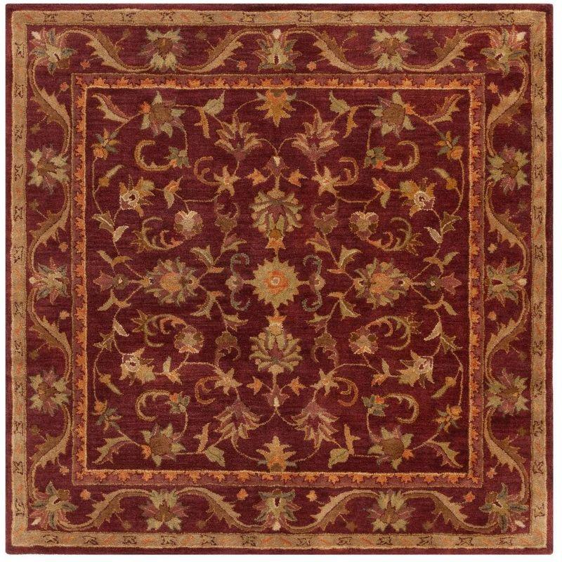 Antiquity AT52 Hand Tufted Indoor Area Rug - Wine/Gold - 8'x8' - Safavieh