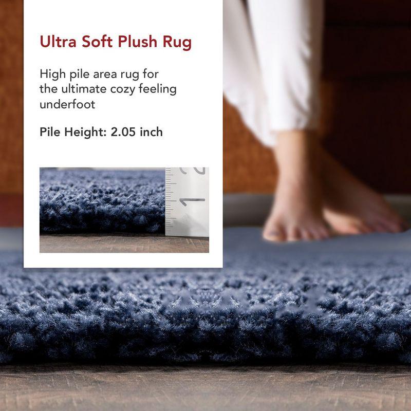 Nuloom Marleen Solid 2x3 Accent Shag Indoor Area Rug for Living Room Bedroom Dining Room Nursery Entryway, Navy