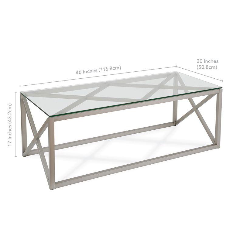 17' Metal Geometric Coffee Table in Gray - Henn&Hart