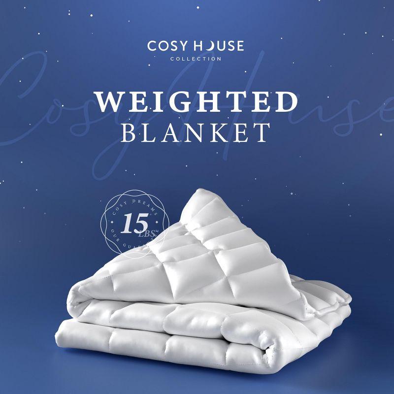 Queen Size Cooling White and Gray Bamboo Weighted Blanket