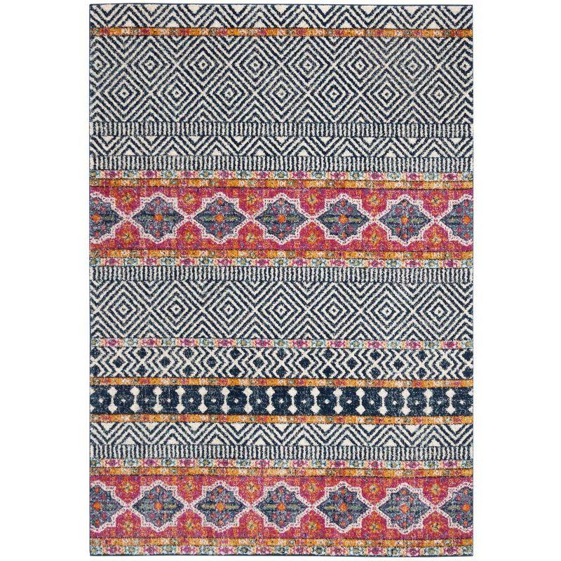 Madison MAD797 Power Loomed Indoor Area Rug - Navy/Ivory - 5'3"x7'6" - Safavieh.