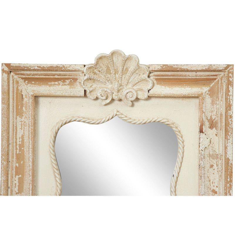 Wood Floral Carved Acanthus Wall Mirror Set of 4 Brown - Olivia & May: Vintage Square Decorative No Assembly Required