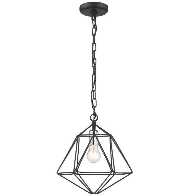 Geo Matte Black and Chrome Geometric Mini Pendant Light