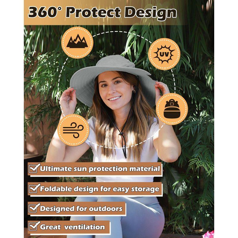 Solaris Unisex Wide Brim UV Sun Protection Hat for Adults, Suit for Outdoor Garden Hiking Safari Beach Travel, Gray