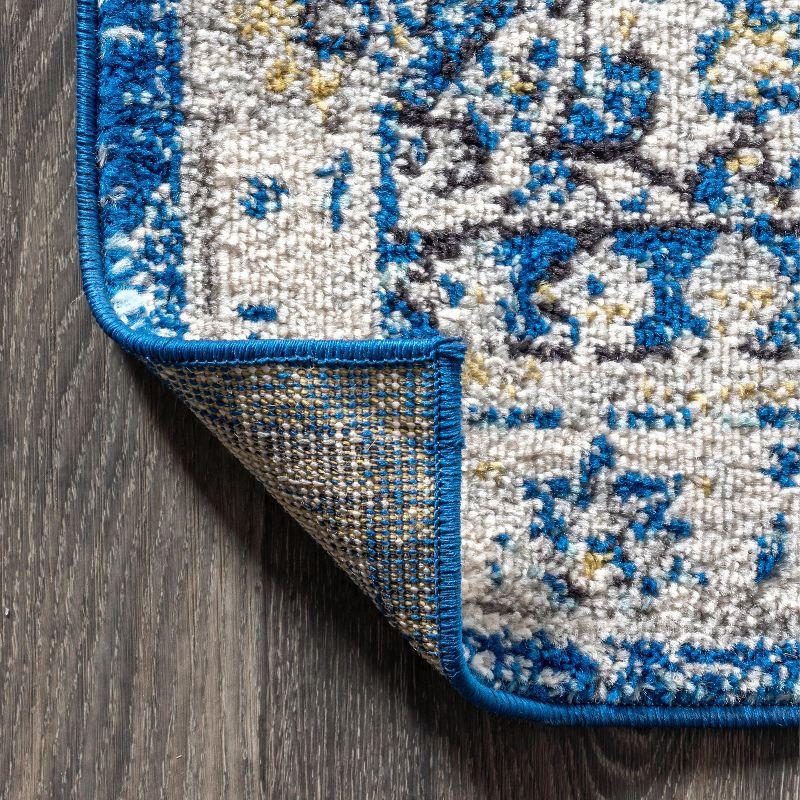 JONATHAN Y Bohemian FLAIR Boho Vintage Medallion Blue/Cream 4 ft. x 6 ft. Area Rug
