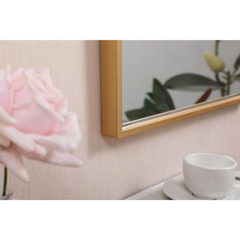 Elegant Lighting Metal frame rectangle mirror 14x28 inch in brass
