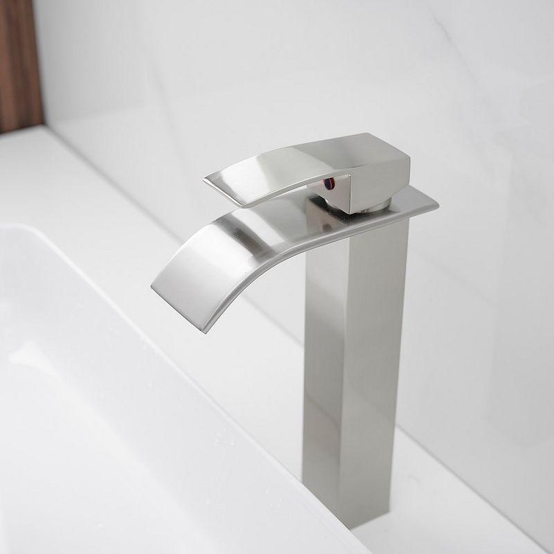 BWE Single Hole Single Handle Bathroom Vessel Sink Faucet With Drain Assembly in Brushed Nickel